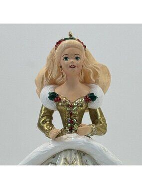 Vintage 1994 Hallmark Holiday Barbie Keepsake Ornament Second Edition Gold